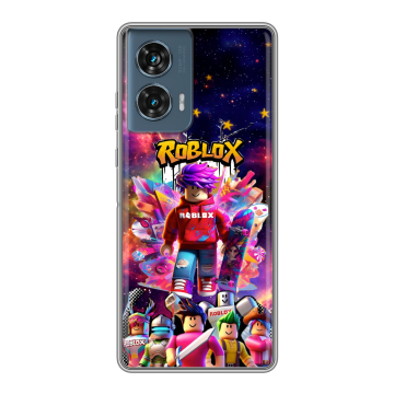 Силиконовый чехол на Motorola Edge 50 Fusion с принтом Roblox Роблокс