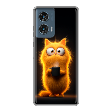 Силиконовый чехол на Motorola Edge 50 Fusion с принтом Смешной кот Силиконовый чехол на Motorola Edge 50 Fusion с принтом Смешной кот