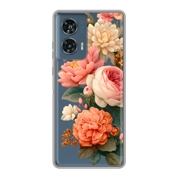 Силиконовый чехол на Motorola Edge 50 Fusion с принтом цветы