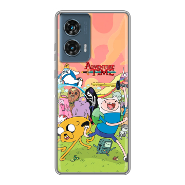 Силиконовый чехол на Motorola Edge 50 Fusion с принтом Adventure time Время приключений
