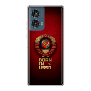 Силиконовый чехол на Motorola Edge 50 Fusion с принтом Флаг Герб СССР