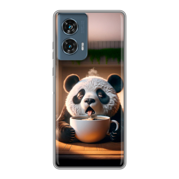 Силиконовый чехол на Motorola Edge 50 Fusion с принтом смешная панда Силиконовый чехол на Motorola Edge 50 Fusion с принтом смешная панда