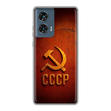 Силиконовый чехол на Motorola Edge 50 Fusion с принтом Флаг Герб СССР Силиконовый чехол на Motorola Edge 50 Fusion с принтом Флаг Герб СССР