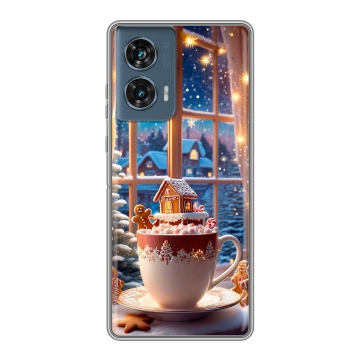 Силиконовый чехол на Motorola Edge 50 Fusion с принтом Новый год
