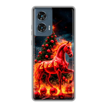 Силиконовый чехол на Motorola Edge 50 Fusion с принтом Новый год