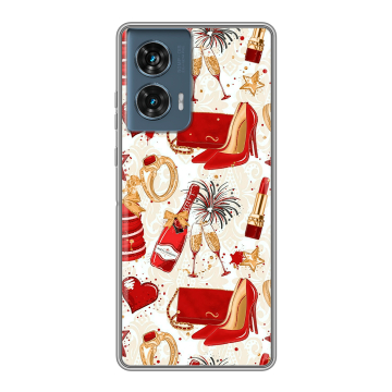 Силиконовый чехол на Motorola Edge 50 Fusion с принтом Новый год