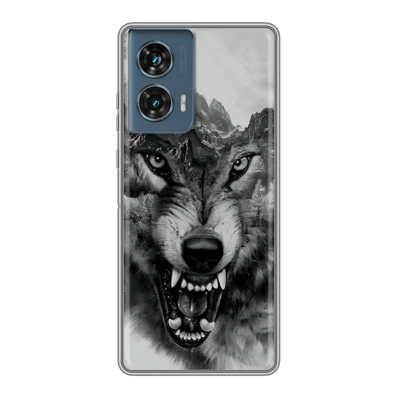 Силиконовый чехол на Motorola Edge 50 Fusion с принтом Волк Силиконовый чехол на Motorola Edge 50 Fusion с принтом Волк