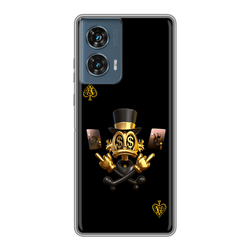 Силиконовый чехол на Motorola Edge 50 Fusion с принтом Золотой скрудж макдак Силиконовый чехол на Motorola Edge 50 Fusion с принтом Золотой скрудж макдак