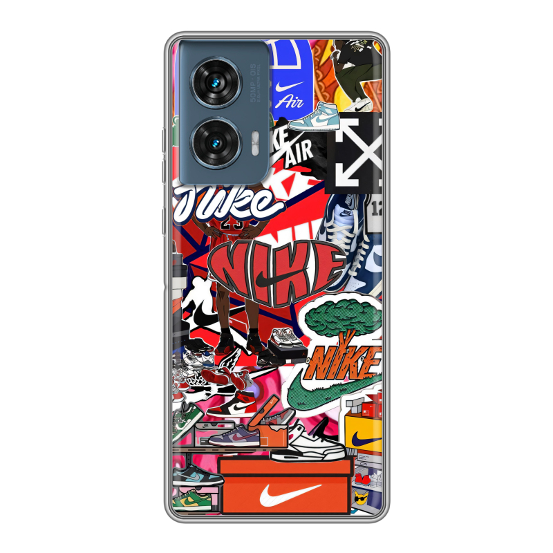 Силиконовый чехол на Motorola Edge 50 Fusion с принтом Найк Nike яркий Силиконовый чехол на Motorola Edge 50 Fusion с принтом Найк Nike яркий