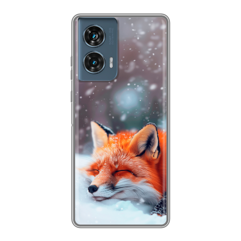 Силиконовый чехол на Motorola Edge 50 Fusion с принтом лиса Силиконовый чехол на Motorola Edge 50 Fusion с принтом лиса