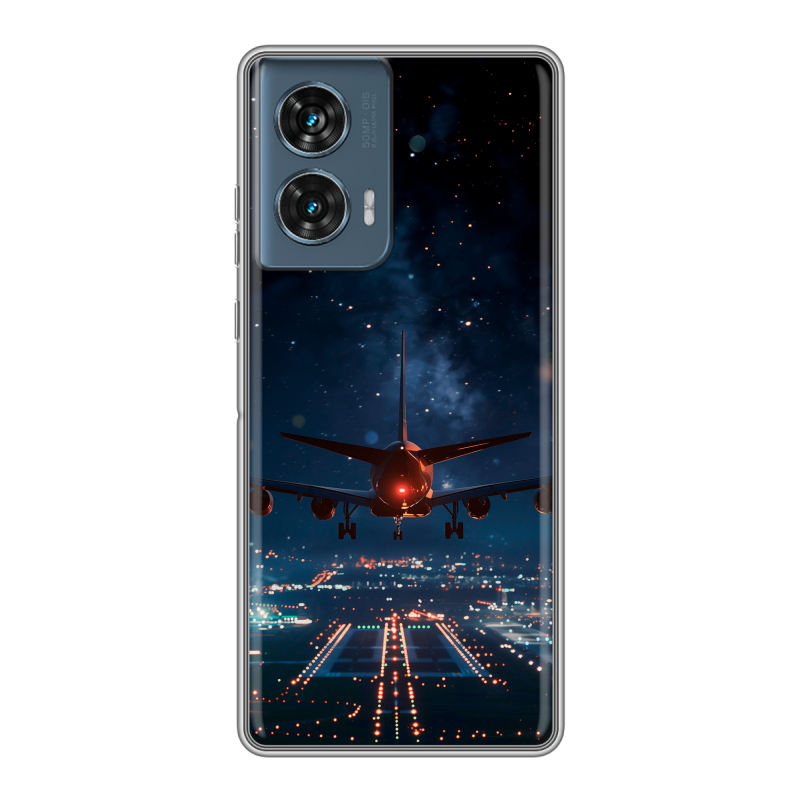Силиконовый чехол на Motorola Edge 50 Fusion с принтом самолет Силиконовый чехол на Motorola Edge 50 Fusion с принтом самолет