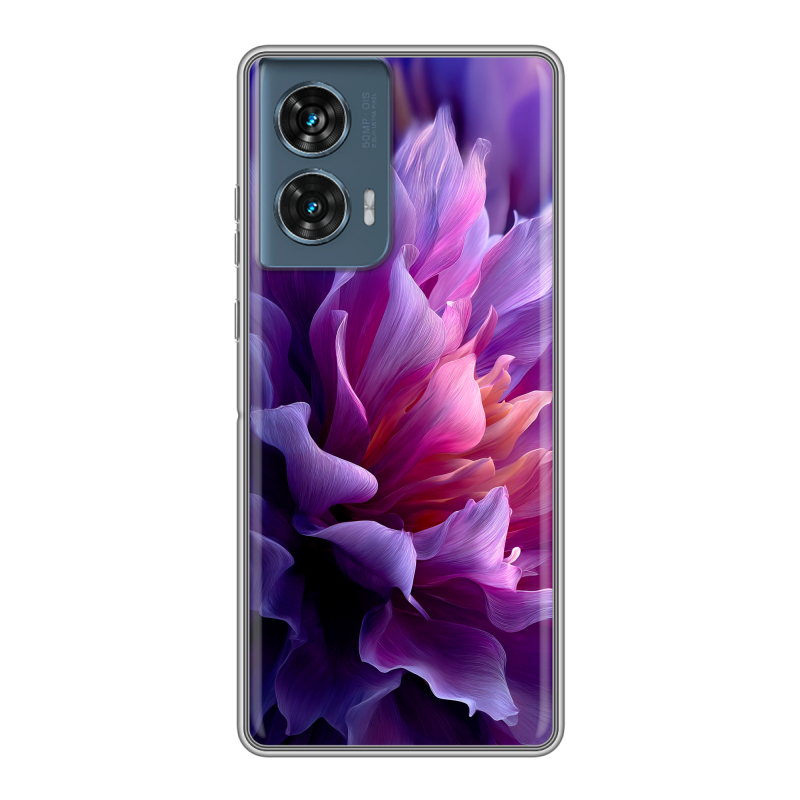 Силиконовый чехол на Motorola Edge 50 Fusion с принтом женский цветы Силиконовый чехол на Motorola Edge 50 Fusion с принтом женский цветы