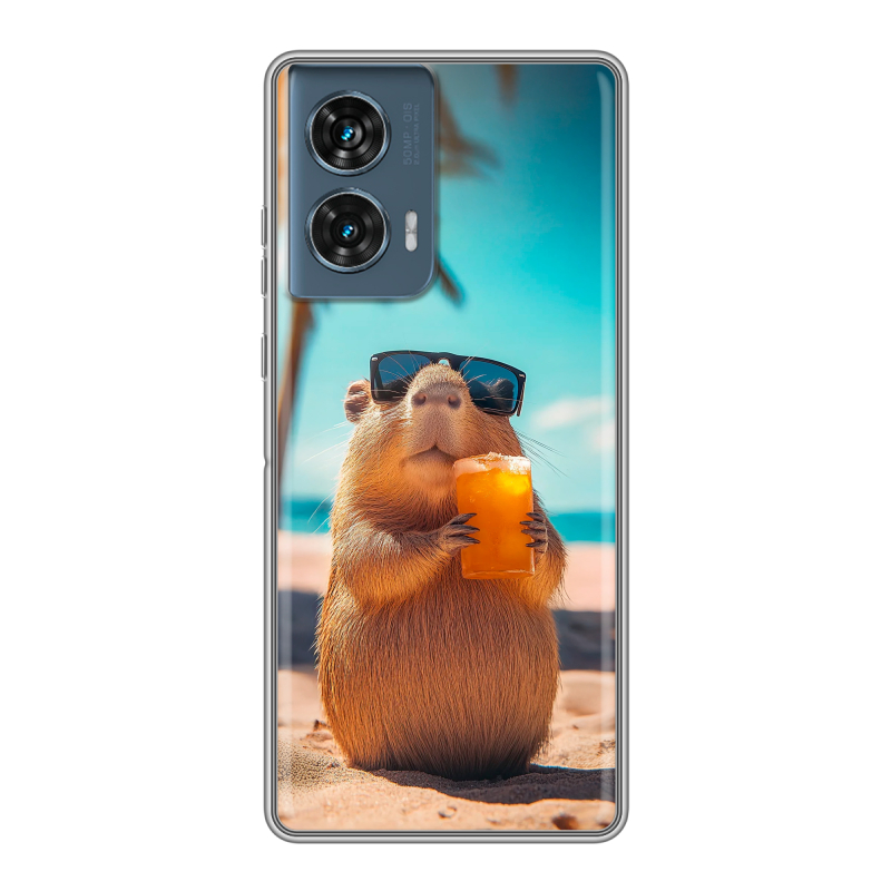 Силиконовый чехол на Motorola Edge 50 Fusion с принтом Капибара Силиконовый чехол на Motorola Edge 50 Fusion с принтом Капибара