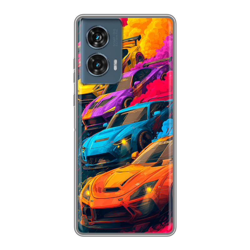 Силиконовый чехол на Motorola Edge 50 Fusion с принтом Тачки Силиконовый чехол на Motorola Edge 50 Fusion с принтом Тачки