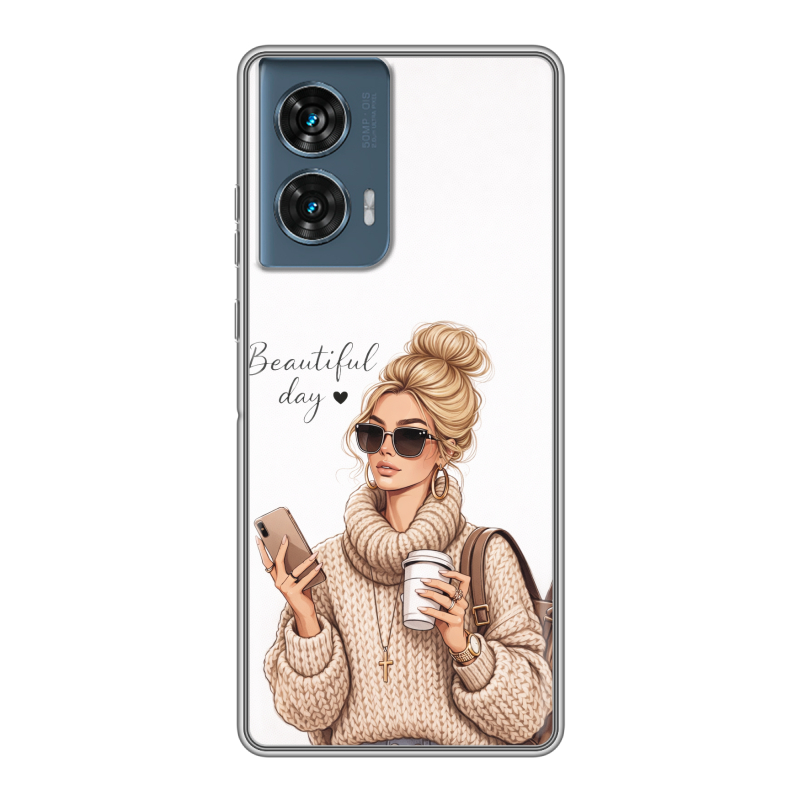 Силиконовый чехол на Motorola Edge 50 Fusion с принтом женский Силиконовый чехол на Motorola Edge 50 Fusion с принтом женский