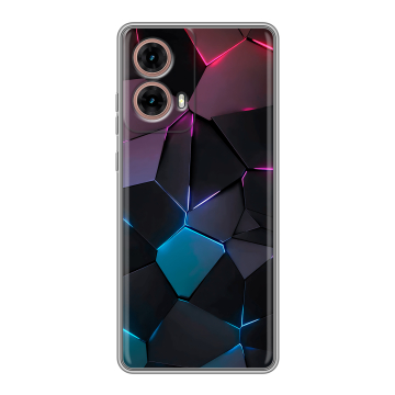 Силиконовый чехол на Motorola Moto G85 с принтом Геометрия неона