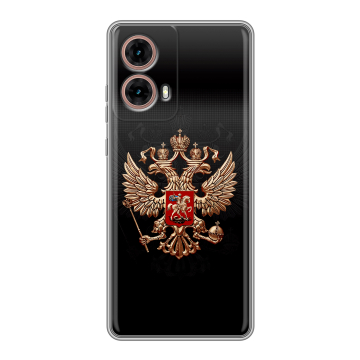 Силиконовый чехол на Motorola Moto G85 с принтом Герб России