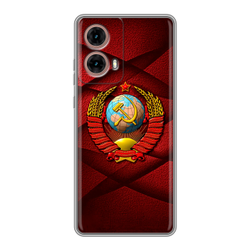 Силиконовый чехол на Motorola Moto G85 с принтом Герб СССР
