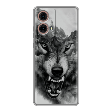 Силиконовый чехол на Motorola Moto G85 с принтом Волк