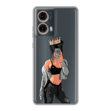 Силиконовый чехол на Motorola Moto G85 с принтом Женские принты