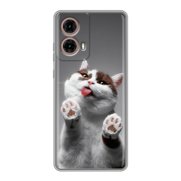 Силиконовый чехол на Motorola Moto G85 с принтом Коты