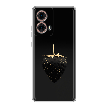 Силиконовый чехол на Motorola Moto G85 с принтом Черная клубника