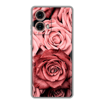 Силиконовый чехол на Motorola Moto G85 с принтом Цветы розы
