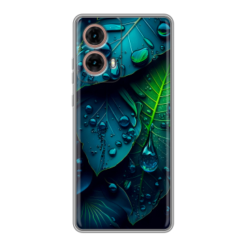 Силиконовый чехол на Motorola Moto G85 с принтом Листья