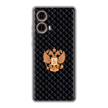 Силиконовый чехол на Motorola Moto G85 с принтом Герб России принт