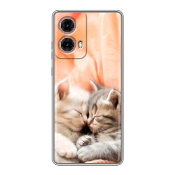 Силиконовый чехол на Motorola Moto G85 с принтом Котята