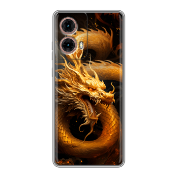Силиконовый чехол на Motorola Moto G85 с принтом Золотой дракон Силиконовый чехол на Motorola Moto G85 с принтом Золотой дракон