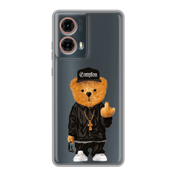 Силиконовый чехол на Motorola Moto G85 с принтом Мишка