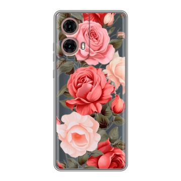 Силиконовый чехол на Motorola Moto G85 с принтом Розы