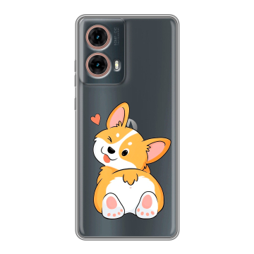 Силиконовый чехол на Motorola Moto G85 с принтом Корги