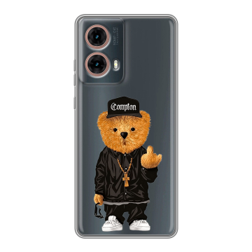 Силиконовый чехол на Motorola Moto G85 с принтом Плюшевый медведь