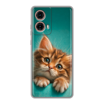 Силиконовый чехол на Motorola Moto G85 с принтом котенок