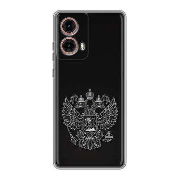 Силиконовый чехол на Motorola Moto G85 с принтом Герб России