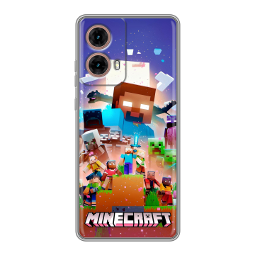 Силиконовый чехол на Motorola Moto G85 с принтом Майнкрафт Minecraft Силиконовый чехол на Motorola Moto G85 с принтом Майнкрафт Minecraft
