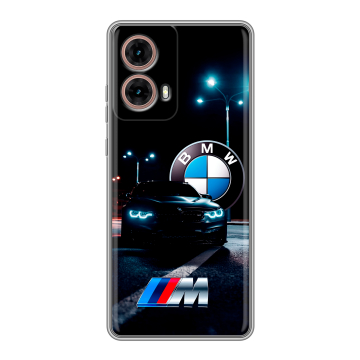 Силиконовый чехол на Motorola Moto G85 с принтом БМВ BMW Силиконовый чехол на Motorola Moto G85 с принтом БМВ BMW