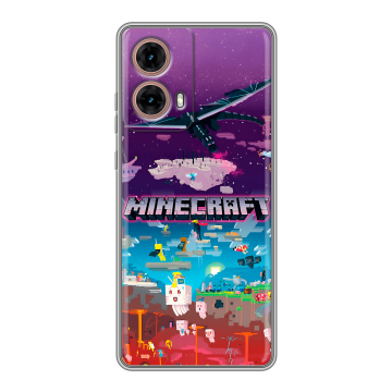 Силиконовый чехол на Motorola Moto G85 с принтом Майнкрафт Minecraft