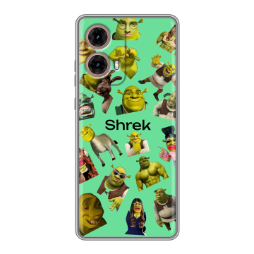 Силиконовый чехол на Motorola Moto G85 с принтом Шрек Shrek