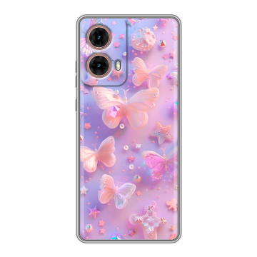 Силиконовый чехол на Motorola Moto G85 с принтом Бабочки