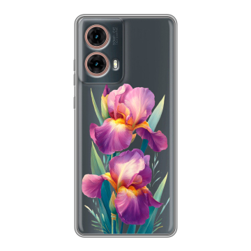Силиконовый чехол на Motorola Moto G85 с принтом Цветы орхидеи