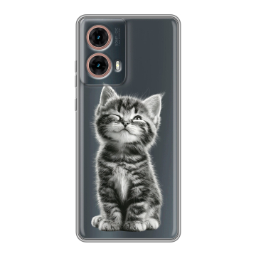 Силиконовый чехол на Motorola Moto G85 с принтом Котенок