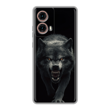 Силиконовый чехол на Motorola Moto G85 с принтом Волк