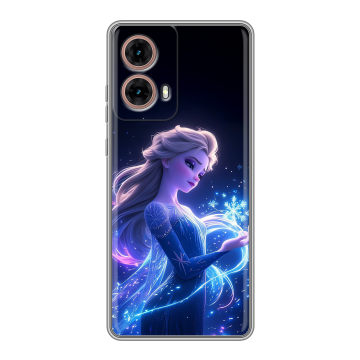 Силиконовый чехол на Motorola Moto G85 с принтом Холодное сердце Frozen