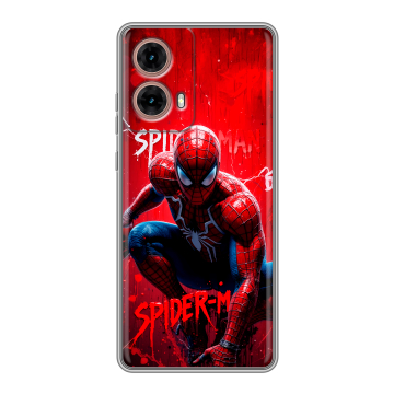 Силиконовый чехол на Motorola Moto G85 с принтом Spiderman Человек паук Силиконовый чехол на Motorola Moto G85 с принтом Spiderman Человек паук