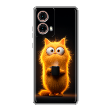 Силиконовый чехол на Motorola Moto G85 с принтом Смешной кот