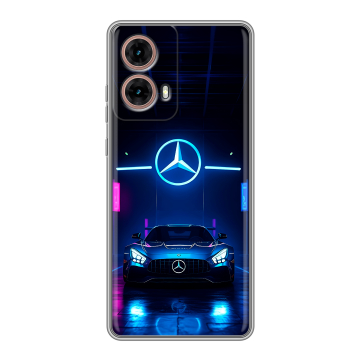 Силиконовый чехол на Motorola Moto G85 с принтом Mercedes Мерседес