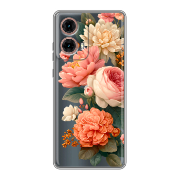 Силиконовый чехол на Motorola Moto G85 с принтом цветы